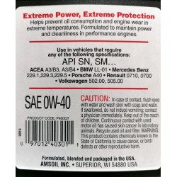 specificatii Ulei motor 0W-40 Amsoil Extreme Power, 0.946ml P400QT