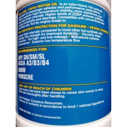 10W-50 sintetic Red Line back label