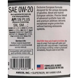 AMSOIL 0W-20 AFE | Ulei Motor Sintetic Fuel-Efficient & European | Boutique Oils