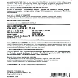 Red Line 0W-20 Magas Teljesítményű Motorolaj, Teljes Szintetikus, 3.8l