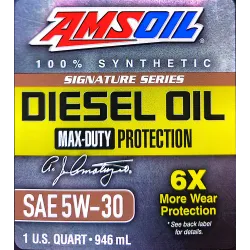 AMSOIL 5W30 Diesel Signature Series – Prémium szintetikus olaj, 946ml