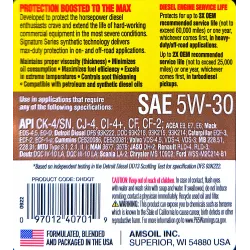 AMSOIL 5W30 Diesel Signature Series – Prémium szintetikus olaj, 946ml