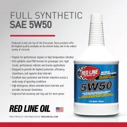 Red Line 5W-50 Ester PAO 3.8L – teljes szintetikus 5W-50 motorolaj sport & racing