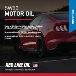 Red Line 5W-50 Ester PAO 3.8L – teljes szintetikus 5W-50 motorolaj sport & racing