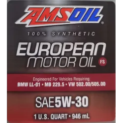 Синтетично моторно масло Amsoil European FS 5W-30, 946ml