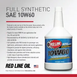 Ulei motor 10W60 sintetic Red Line Ester-based HP, 946ml