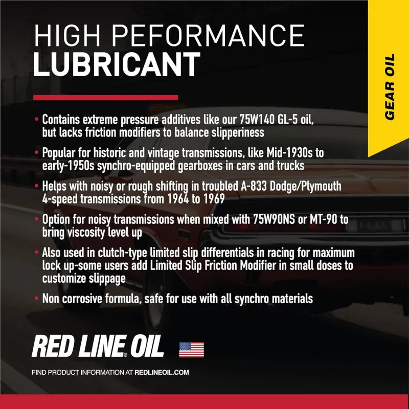 Red Line 75W140NS GL-5 – Ulei transmisie sintetic fără aditivi LS