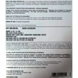 5W40 szintetikus motorolaj Red Line Ester-alapú HP, 946ml