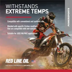 Red Line 15W50 Powersports Oil – Motorkerékpár, ATV, UTV olaj 100% Szintetikus PAO/Észter, 946ml