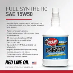 Red Line 15W50 – Ulei motor PAO/Ester Full-SAPS Performanță & Racing | BoutiqueOils.ro