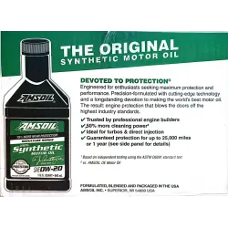 Ulei Sintetic AMSOIL 0W-20 Signature Series | BoutiqueOils