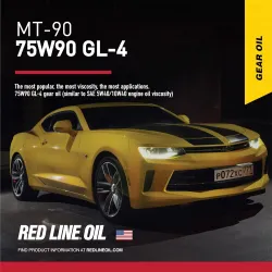 Синтетично трансмисионно масло Red Line MT-90, 75W-90 GL-4, 946ml