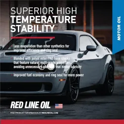 10W-50 szintetikus motorolaj Red Line Ester-Based HP, 946ml