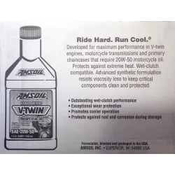 20W-50 V-Twin motorolaj, elsődleges és átviteli, AMSOIL, 946ml