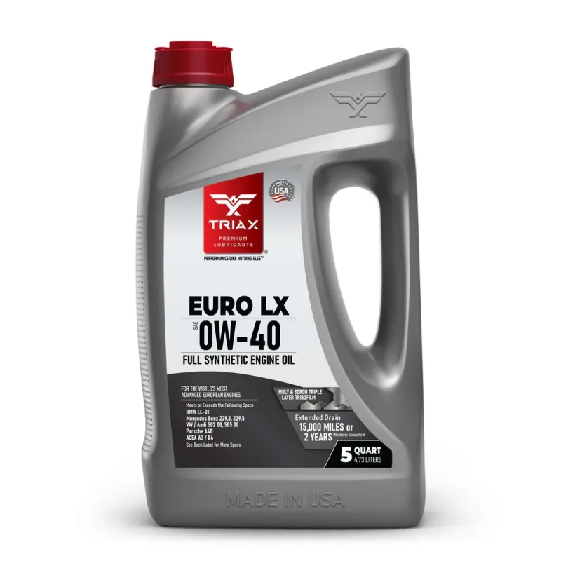 TRIAX Euro LX 0W-40 PAO & Ester Full SAPS A3/B4 – BMW LL-01 Porsche A40 | BOUTIQUE OILS
