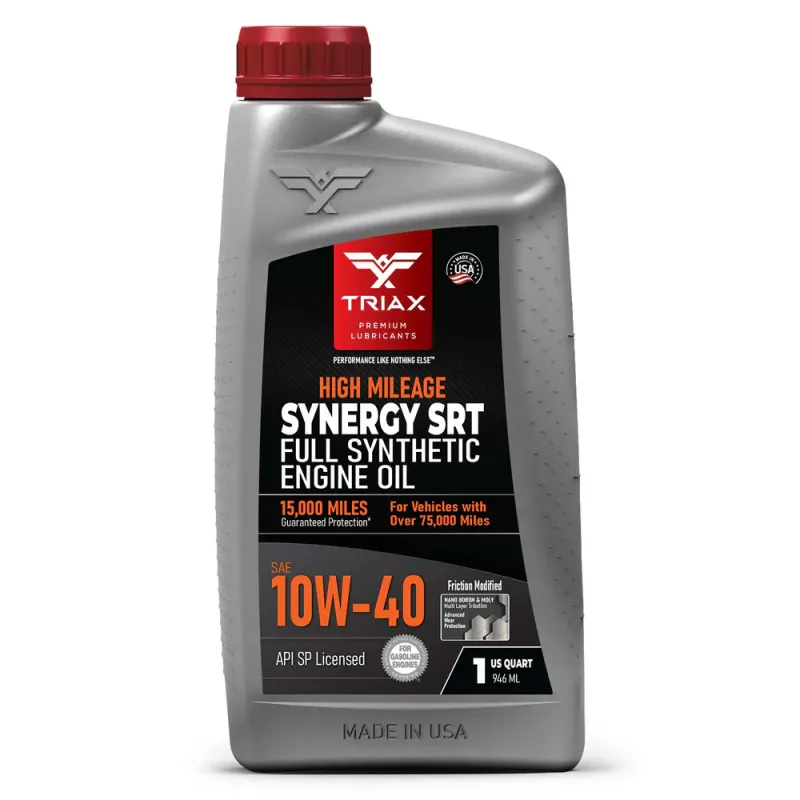 TRIAX Synergy SRT 10W-40 High Mileage PAO & Ester | BOUTIQUE OILS