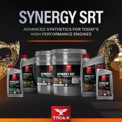 TRIAX Synergy SRT 10W-40 High Mileage PAO & Ester API SN | BOUTIQUE OILS
