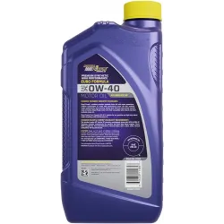 Royal Purple 0W40 0.946L back label